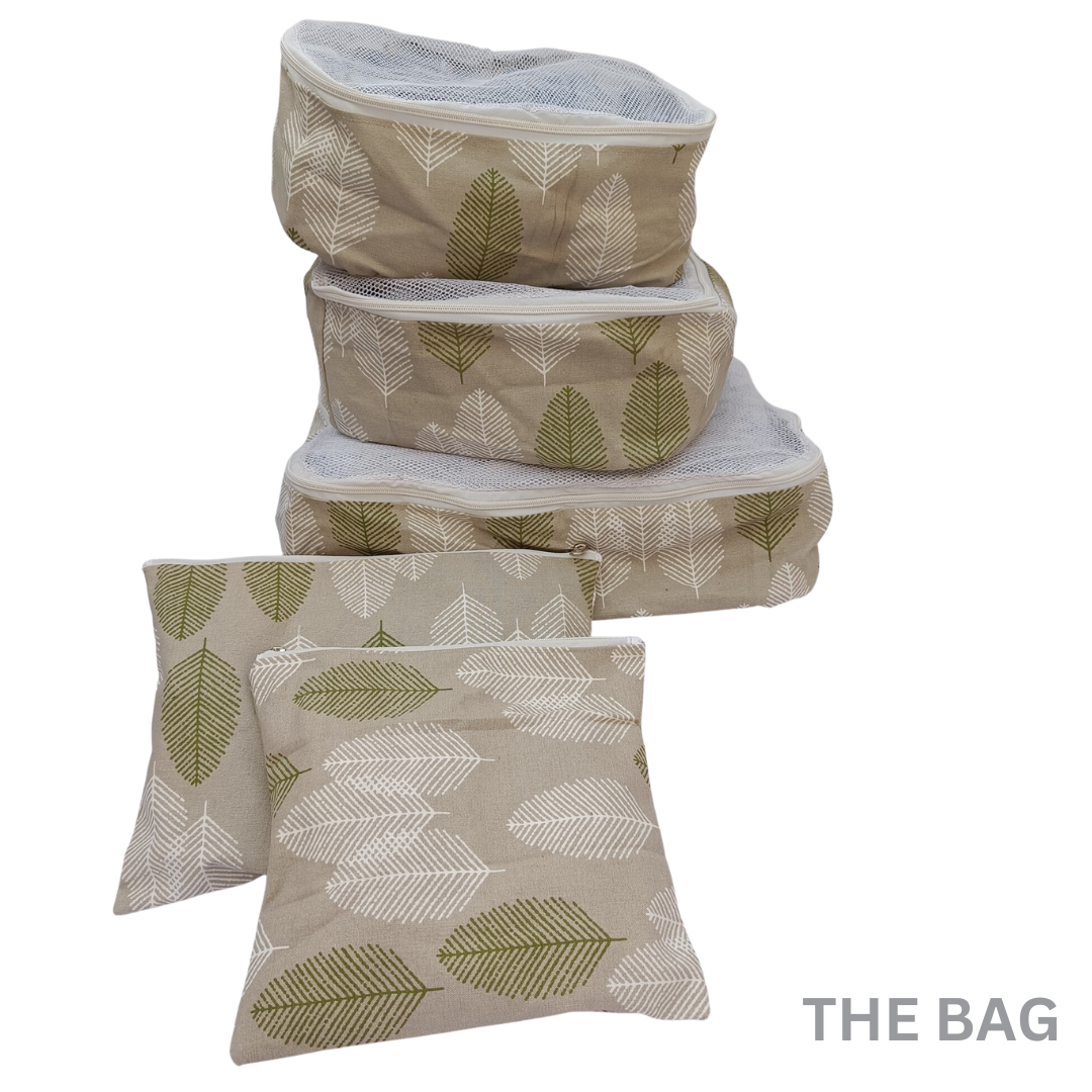 5 Piece Beige Travel Organiser Set main image 0