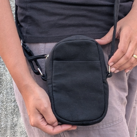 Cotton Sling Bag - Black