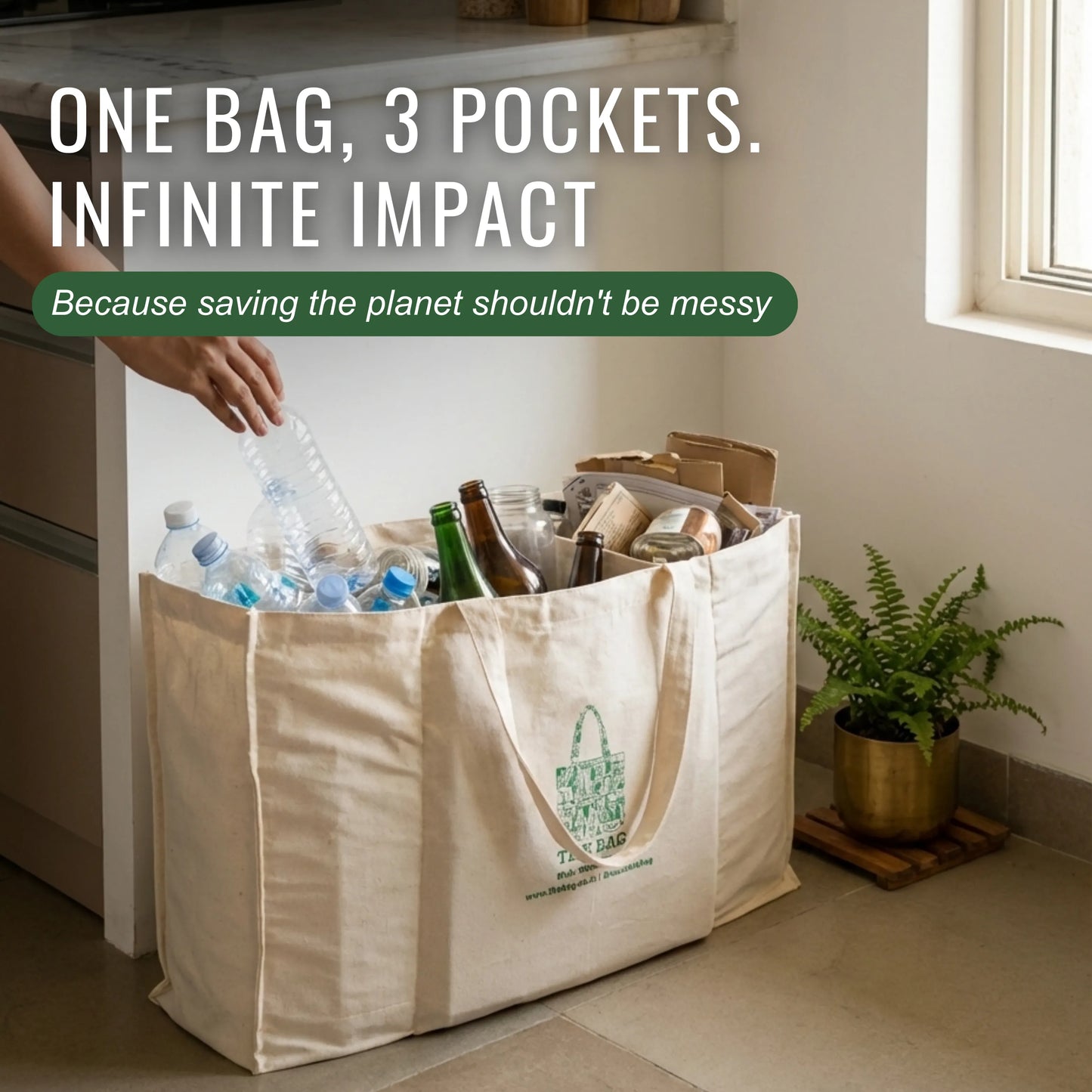3-Pocket Dry Waste Organizer Bag