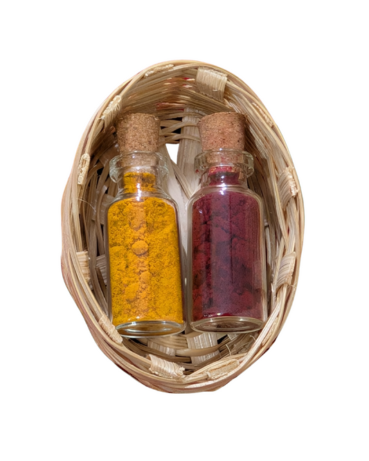 Arishina Kunkuma Bottles with Bamboo Basket