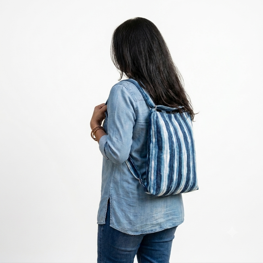Convertible Tote Backpack - Blue