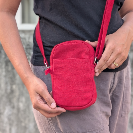 Cotton Sling Bag - Red