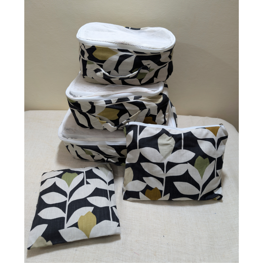 Travel Organiser - Black and Yellow Tulips