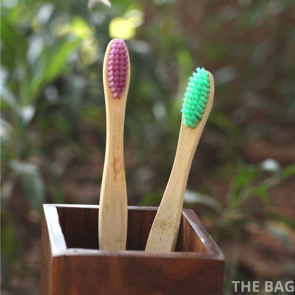 Pack of two Bamboo brushes for your sustainable living - THE BAG